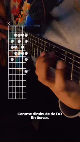 Entraînement gamme diminuée qui va vers Do majeur  #guitar #practice #scales #diminishedscale #jazz 