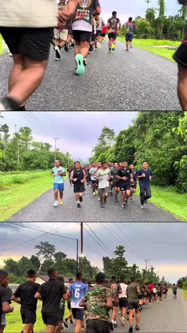 Kegiatan Brigif TP 84/UA lari pagi 5 Km dilanjutkan penguatan💪  