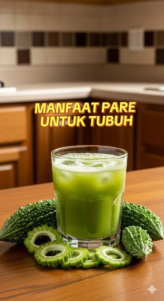PARE DI JUS? IYAA !! Bisa tanpa pahit, dan malah seger, bonus manfaat luar biasa untuk tubuh kita 49 Pare mengandung senyawa aktif seperti charantin, vicine, dan polipeptida-P yang bisa bantu menurunkan gula darah dan meningkatkan produksi hormon insulin. Beberapa penelitian menunjukkan pare bisa jadi terapi alami buat penderita diabetes tipe 2! Pare juga kaya akan flavonoid, saponin, dan niacin yang bermanfaat untuk menstabilkan kolesterol dengan menurunkan LDL (kolesterol jahat) dan meningkatkan HDL (kolesterol baik) Selain itu, vitamin C dan flavonoid dalam pare berfungsi sebagai antioksidan yang dapat meningkatkan daya tahan tubuh dan melawan radikal bebas tambah nanas tambah manfaat, selain mengurangi rasa pahit dari pare. Nanas kaya enzim bromelain untuk mendukung kesehatan jantung dan pencernaan, mengurangi peradangan, dan potensi anti kanker #pare  #juspare uspare #herbal  #bahanalami  #kesehatan 