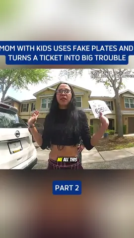 Mom with kids uses fake plates and turns a ticket into big trouble#cops #police #bodycam #2 