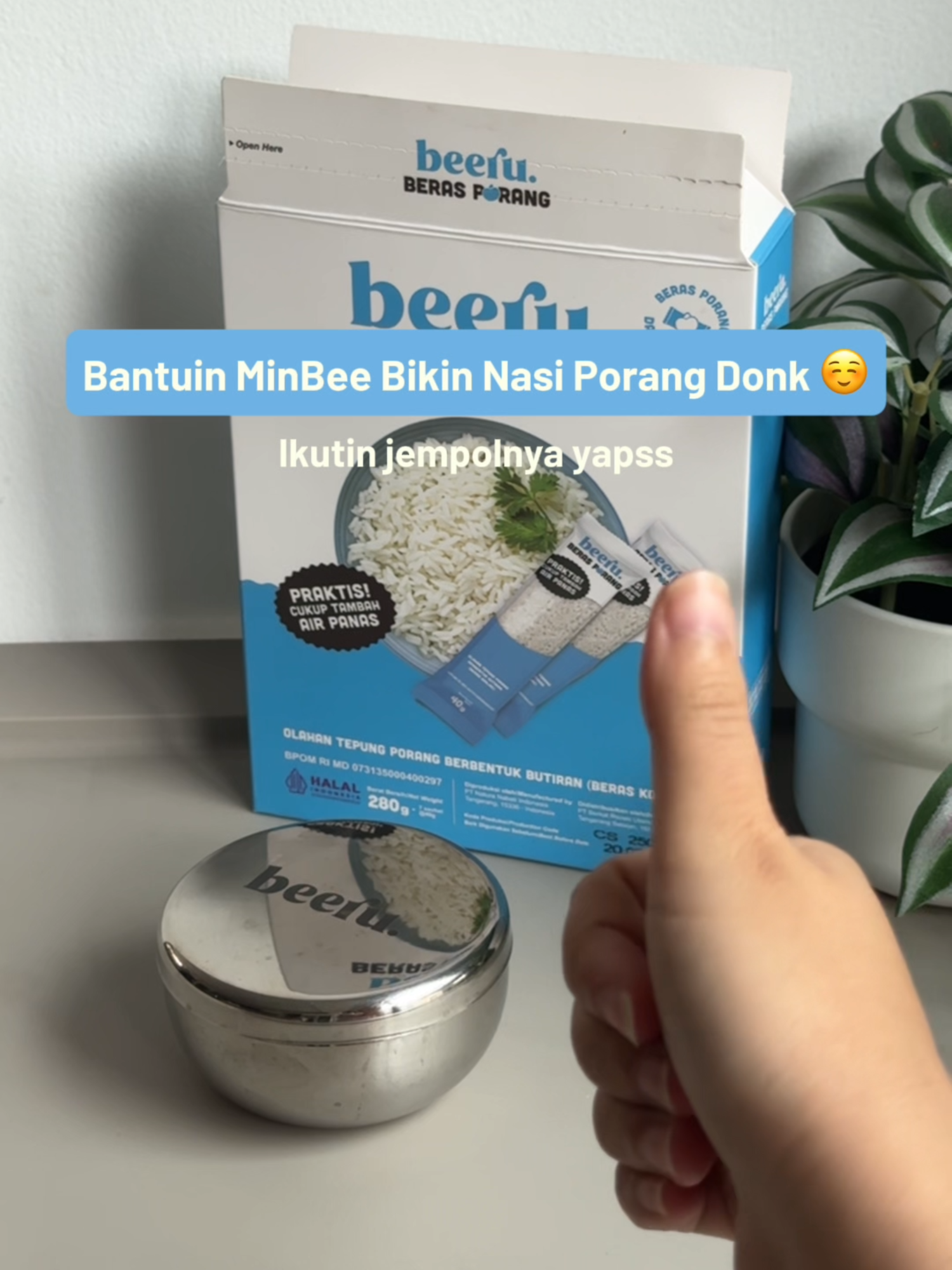 Baik banget siiii dah pada bikinin nasi porang buat MinBee 🥹 klean pasti ciri-ciri pasangan idaman yak? #BeeruIndonesia #BeeruBerasPorang #BerasPorang #NasiPorang #BerasNikmatTinggiSerat #OlahragaJari