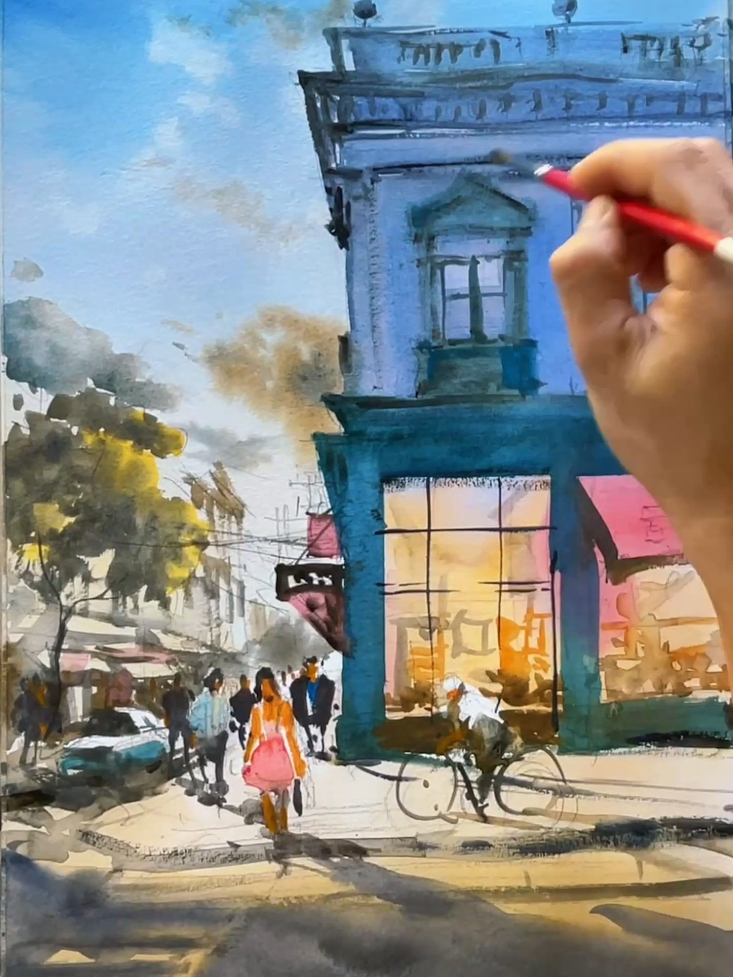 Painting The Elegant Facade of Daily Life in Watercolour with Classic Facades and Vibrant Street Atmosphere Welcome to this watercolour journey, where I bring The Elegant Facade of Daily Lifeto life on paper. In this video, I’ll guide you through the process of painting a vibrant city corner filled with movement, character, and charm. From the glowing shopfront windows to the classic mouldings above, every detail tells a story of heritage and modern rhythm. Watch as the cyclist and shopper take shape against the play of light and shadow, capturing the bustling spirit of urban life. Join me as we explore how watercolour transforms the ordinary into something beautifully timeless and inspiring. #watercolorart #painting #art #watercolorpainting #watercolorartist #artwork #artistic #creative #watercolorlove #watercolormagic #watercolorinspiration #watercolorlessons #arttutorial #watercolorcommunity #artvideo #discoverart #watercolortherapy #arttherapy #watercolortechniques #watercolorlandscape #SuburbanStreetArt #WatercolourLandscape #SereneMorning #StreetInWatercolor #CalmArt #NatureAndStreets #watercolordemonstration #WatercolourArt #StreetPainting #ReflectionsInWatercolour #RainyStreet #CalmMorning #ArtDemonstration #WatercolourTutorial