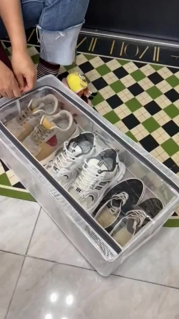Giày không sử dụng có thể để trong hộp đựng giày trong suốt này, đặt dưới gầm giường không chiếm không gian, tiện lợi và hữu ích. #Hộp đựng giày #Sắp xếp và tổ chức #Trợ thủ trong cuộc sống #Hộp đựng gấp 