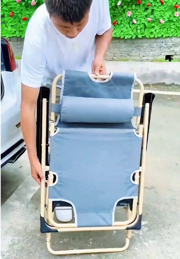 ถ้าข้างในบ้านร้อนก็ออกมานอนข้างนอก บ้านนะ คะ#เตียง #เตียงพับ#เตียงพับได้ระดับ #เตียง นอน #เตียงนอนพับไ พับได้ไม่ต้องประกอบ อเนกประสงค์