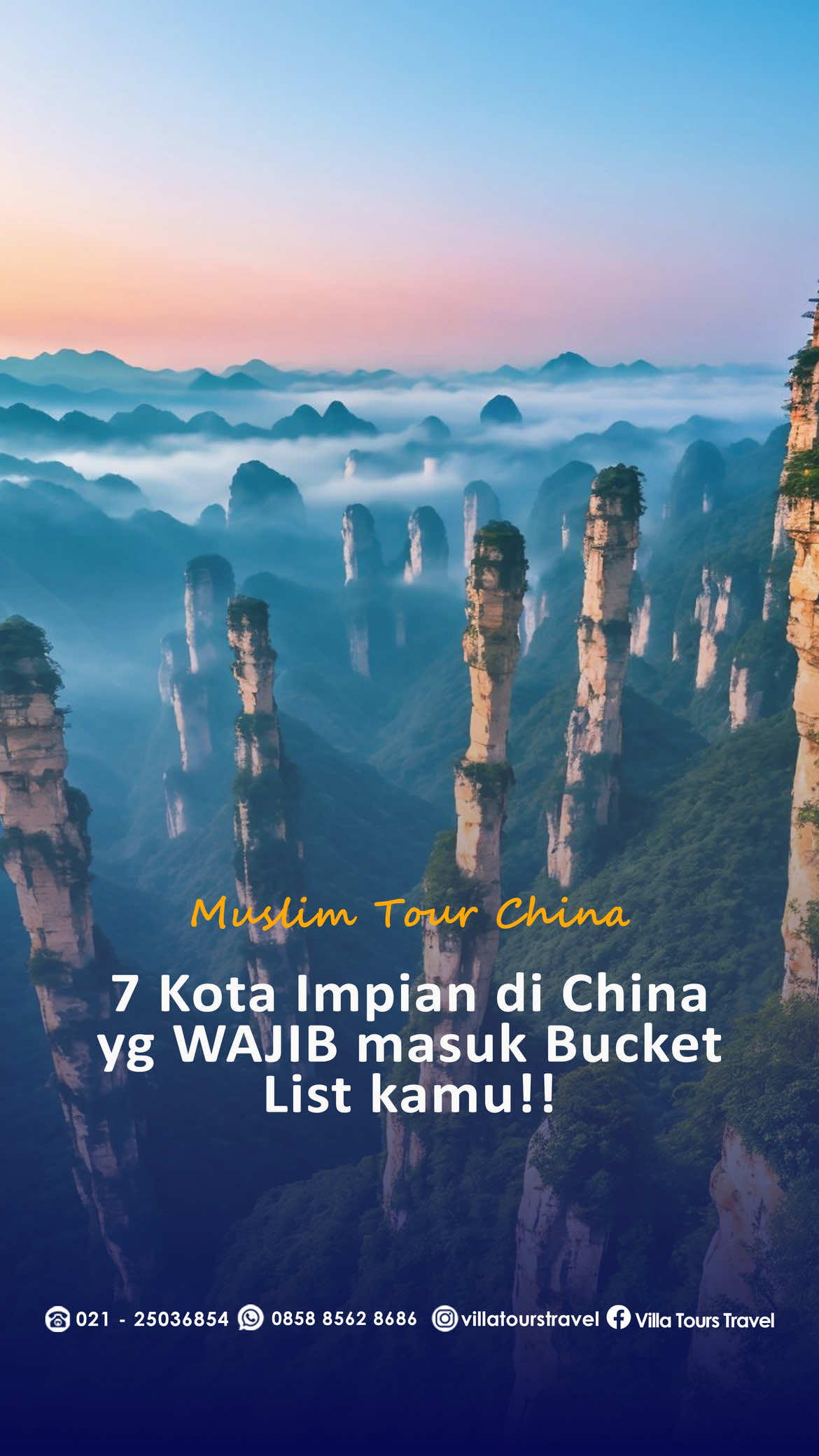 7 Kota Impian di China yang WAJIB masuk Bucket List kamu!! ❄️ Harbin – Kota Es & Salju Terindah 🌆 Chongqing – Kota Paling ‘Gila’ di China 🌿 Xinjiang, Qitai – Surga Alam Tersembunyi 🏞️ Zhangjiajie – Avatar Mountain 🏯 Beijing – Pusat Sejarah & Budaya 🌃 Shanghai – Kota Modern & Mewah 🐼 Chengdu – Kota Panda Lucu” 💡 Jadi, kota mana dulu yang masuk bucket list liburanmu? ✈️ Yuk, jelajahi keajaiban China bersama kami! #ExploreChina #LiburanChina #ChinaTrip #TravelGoals #WisataChina #ChinaDestinations #BucketListTrip #TravelWithUs #HolidayVibes #ExploreWithAzmiTour