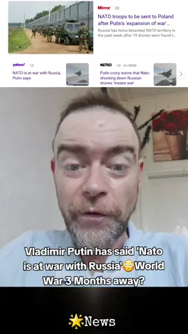 Vladimir Putin Says 'Nato is at war with Russia' Nato sends 1000s troops to Polish border..Are we seeing the start of World War 3 right now😳 #fyp #news #war #ww3 #europe 