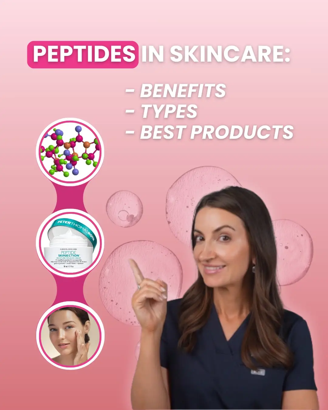 Peptides might sound like a buzzword, but they’re actually one of the most effective ways to support your skin’s health. Think of peptides as little messengers 📨 — short chains of amino acids that tell your skin to produce more collagen and elastin, strengthen its barrier, and stay hydrated. That means peptides can: ✨ Reduce fine lines & wrinkles ✨ Improve firmness & elasticity ✨ Soothe irritation & inflammation ✨ Strengthen a weakened skin barrier How to get the best results: 🧴 Apply a peptide serum or cream on clean skin (AM or PM) 💧 Pair with hydrators & antioxidants for a boosted effect 🚫 Skip harsh, stripping products that can weaken your barrier Consistency is key — with regular use, peptides help your skin look smoother, plumper, and more resilient. Check out link in bio for product recommendations #skincare  #skincareroutine  #peptide  #antiaging  #healthyskin 
