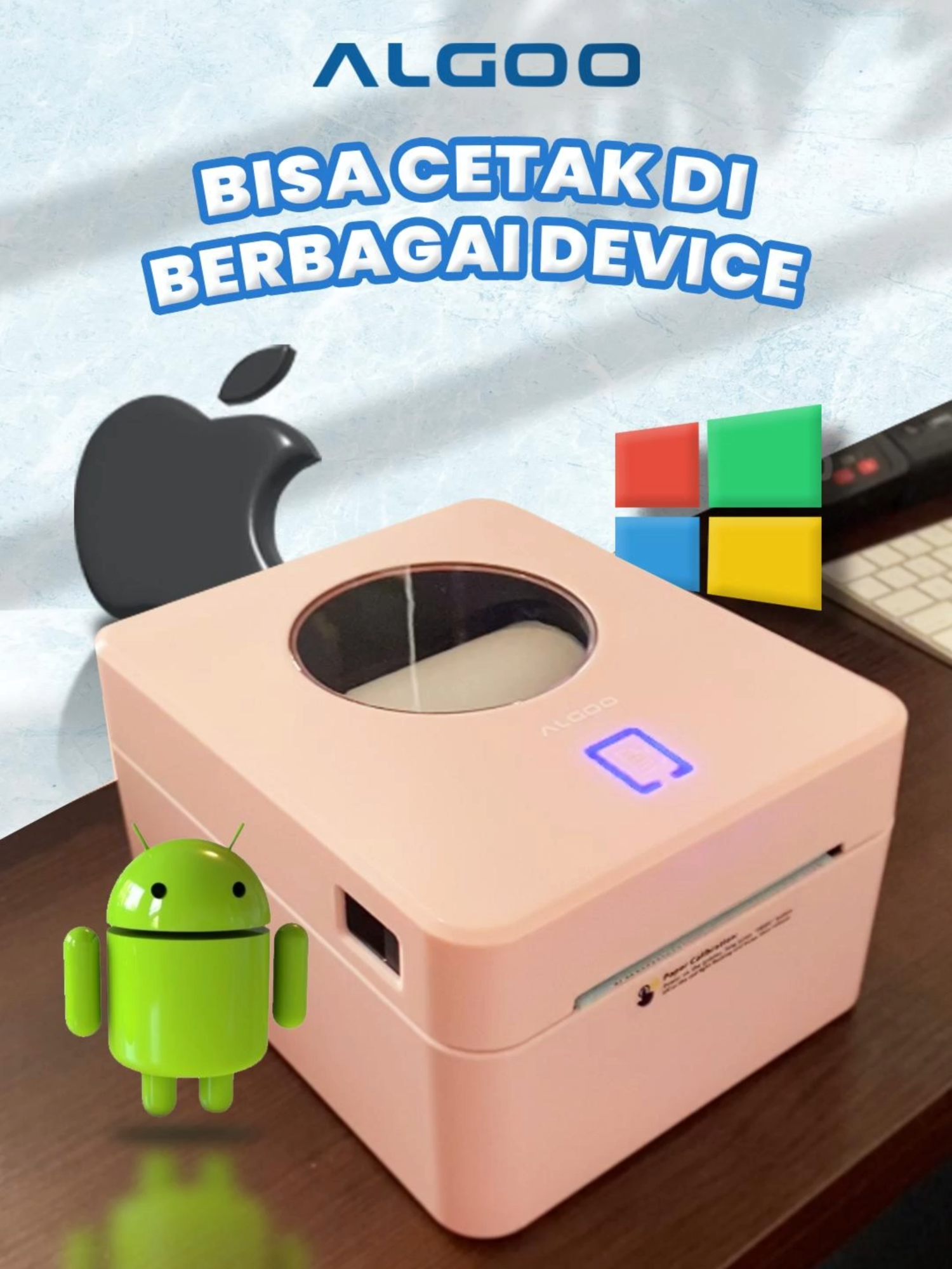 AL-100 BLP bisa dipakai di berbagai device ya guys, bisa kamu cek nihh, warna pink stok terbatas!  #printeralgoo #umkm #umkmindonesia #WIBGAJIAN #printerresipaket #printerthermal #PRINTERLABEL