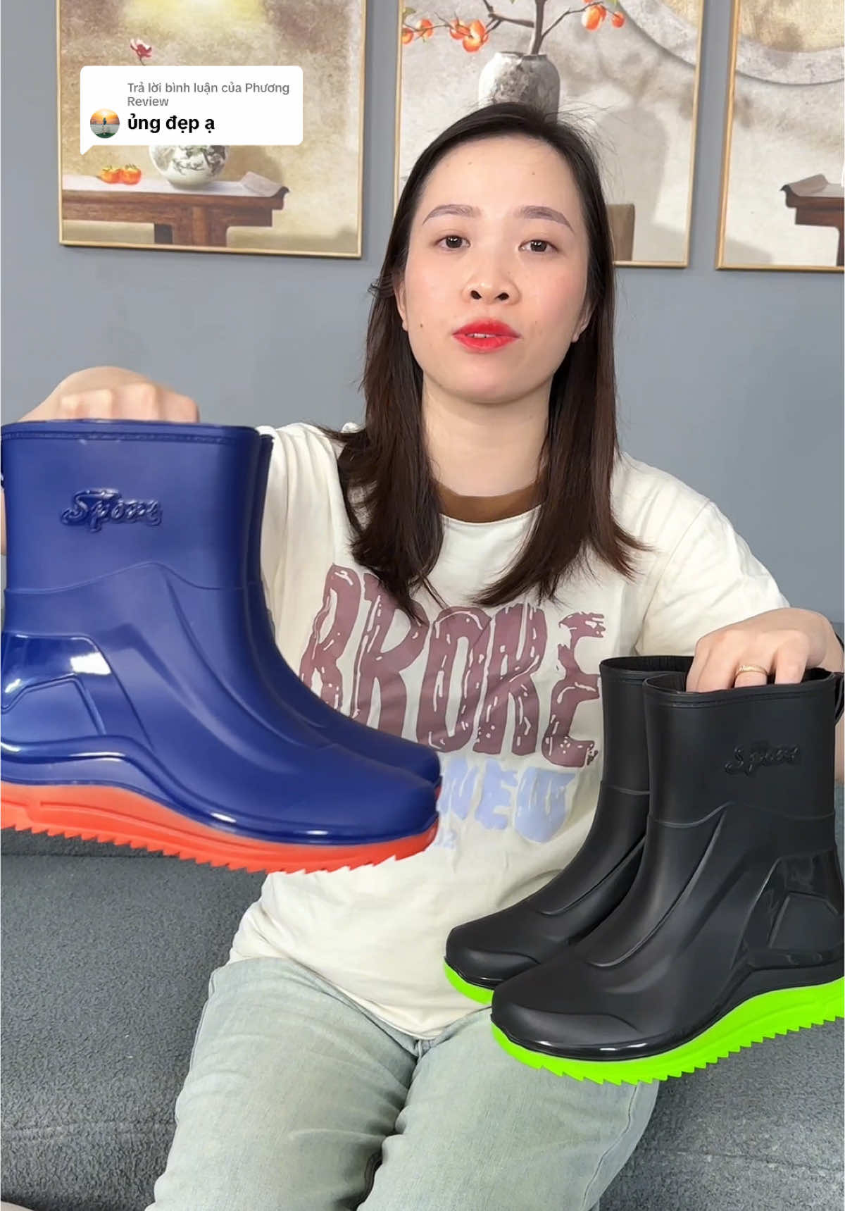 Trả lời @Phương Review ủng đi rất êm và nhẹ chống trơn tốt #ungdimua #ungdimuachongtron #xuhuong 