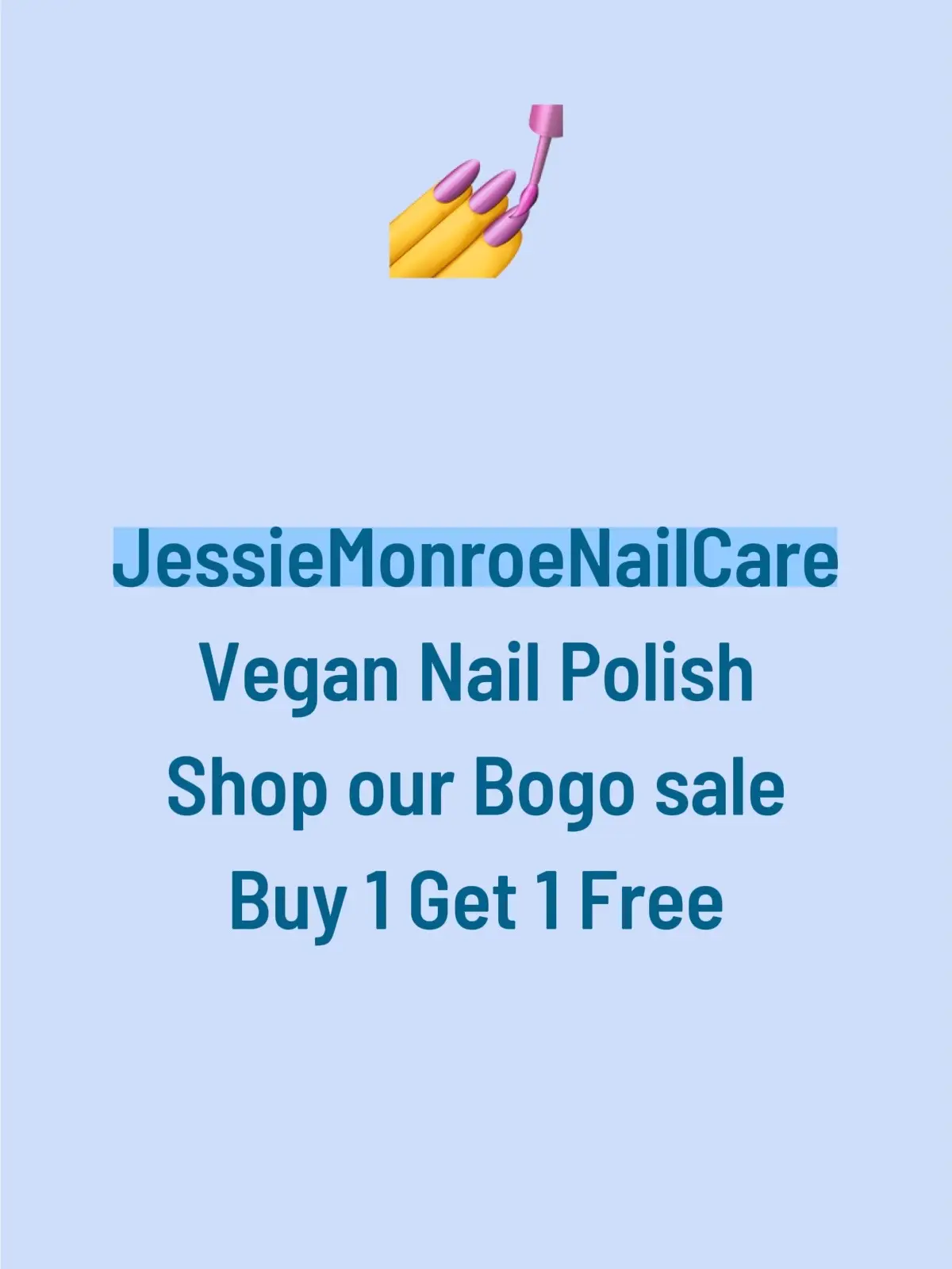 No code needed. Quick Dry Vegan Nail Polish  #jessiemonroenailcare #blackownedbusiness #diynails #nailpolish 