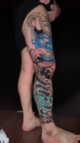 Full chân cho anh khách mặt quỷ bông cúc ❤️❤️🥰 #tattoo #tattoos #waboritattoo #dcgr #71inktattoo 
