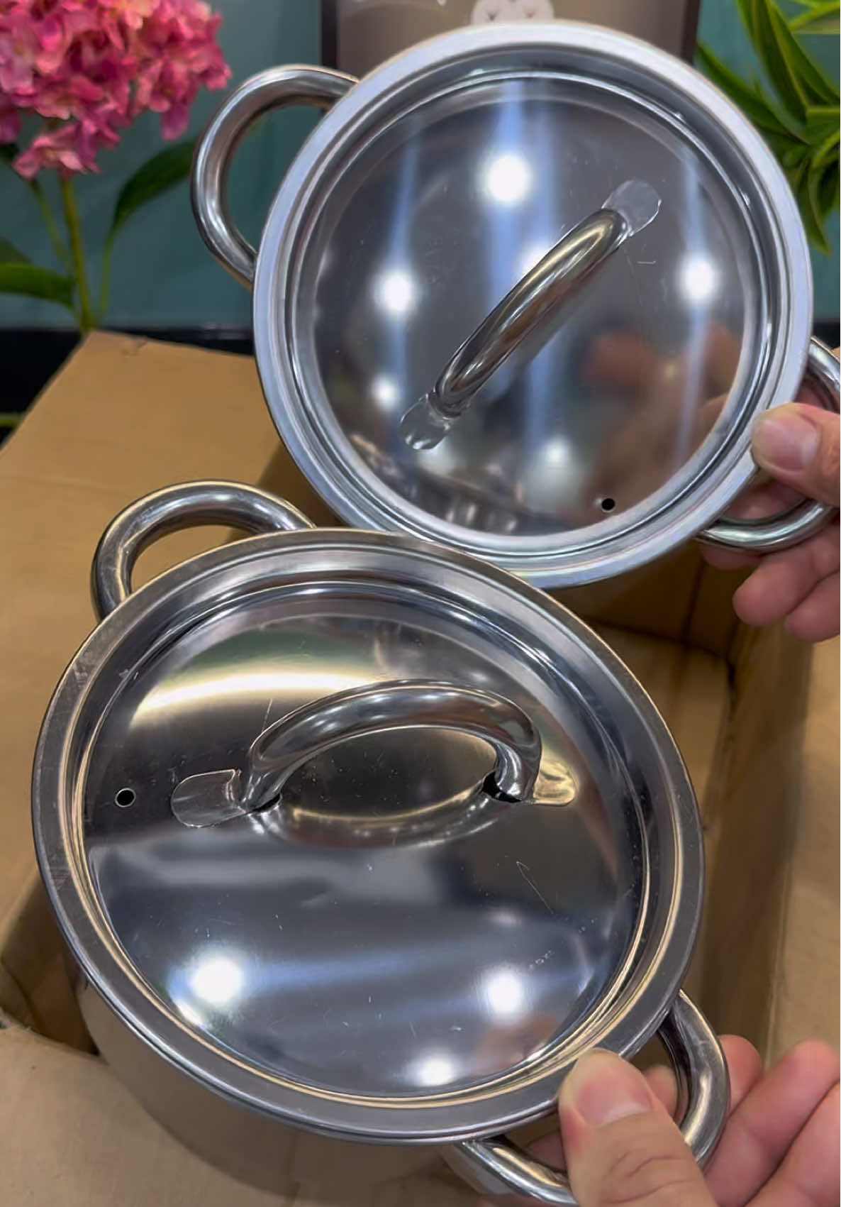 Combo 2 nồi inox dày 18cm chỉ 99k miễn ship#emkieutaphoa #noiinox #noiinoxcaocap #noiinox304