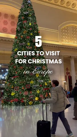 Top 5 cities for Christmas in Europe🎄✨ #christmas #eu #europe #christmasmarket #fyp 