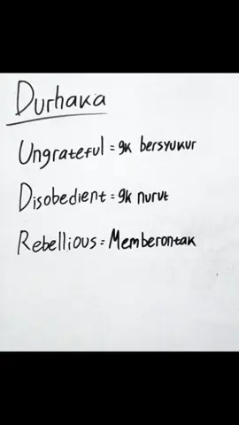 Durhaka dalam bahasa Inggris.  #belajarbahasainggris #vocabulary #durhaka 