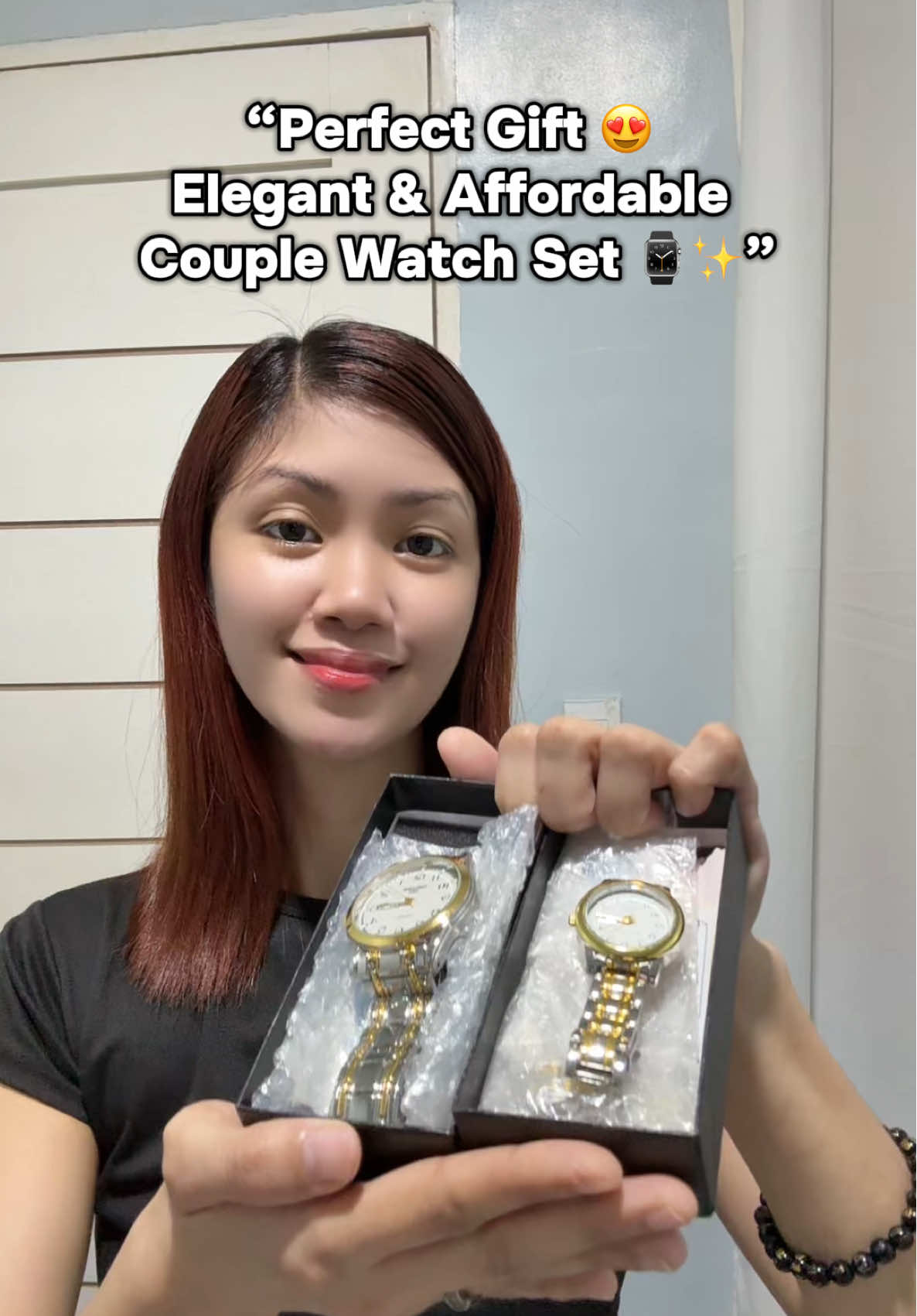 Elegant couple watch set na stainless steel, waterproof at may dual calendar 💕 Perfect pang gift sa partner mo luxury look sa budget-friendly price 😍 Grab mo na habang naka-sale! #CoupleWatch #affordableluxury #giftidea #couplegoals #tiktokfinds 