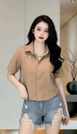 Sơ Mi Tay Ngắn kiểu Croptop lụa Hàn Mỏng Nhẹ Thích Hợp Mùa Hè #aosominu #aosominucoctay #xuhuong #thoitrangnu #viralvideo 