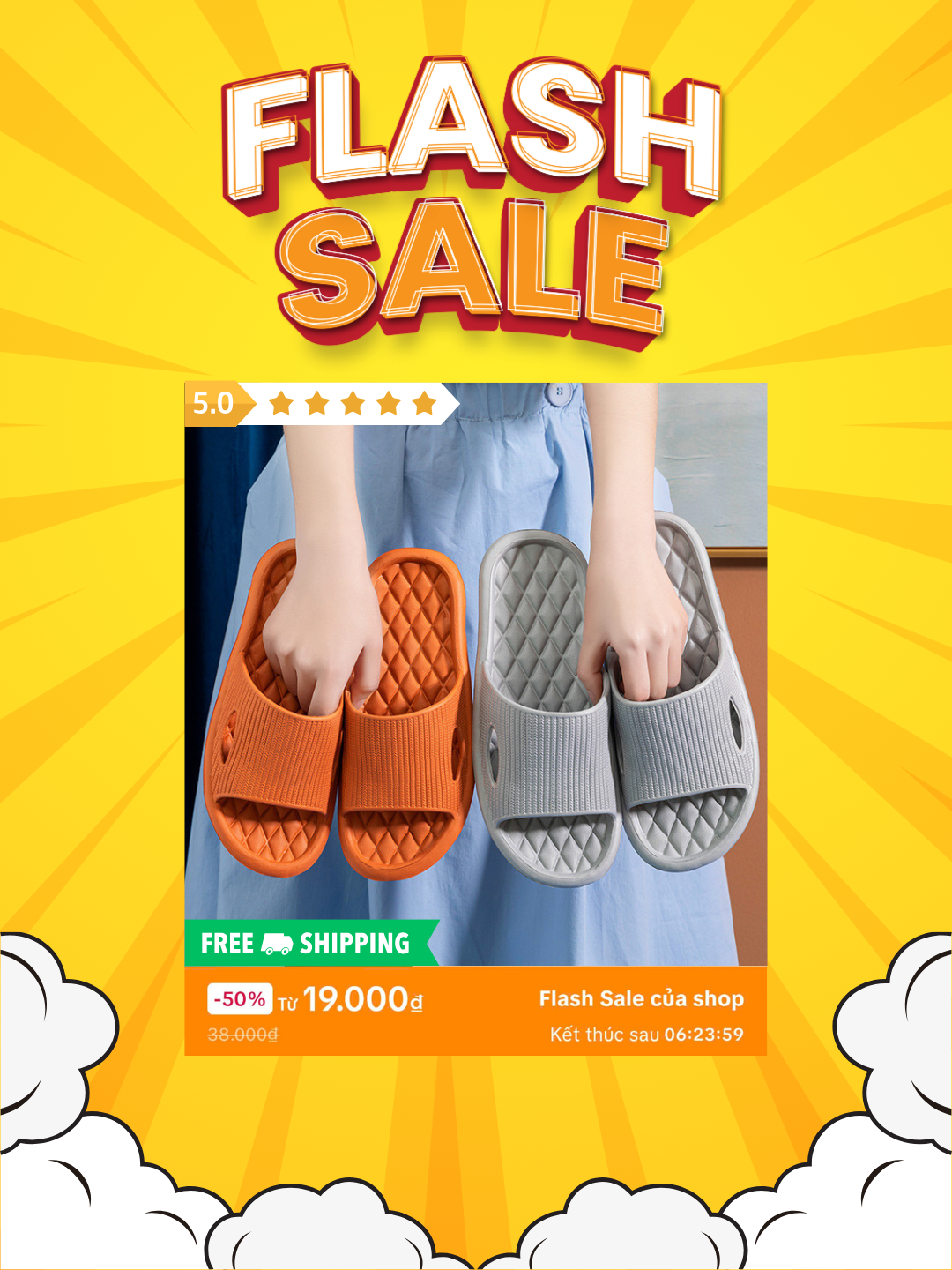Dép nhựa đi trong nhà siêu nhẹ, êm chân, chống trơn trượt #depnhua3fashion #depnhuaditrongnha #depdivanphong #depnhuahcm #depdimua #depdibien #summertime #depnhuaeva #depnhuasieunhe