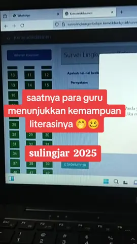 yuhuuu menyala paket C 109 soal.menyala juga pingang😩🫠Alhamdullah akhirnya selesi juga terima kasih kaca mata baca sd membantu 🤭🤣🤣 #surveilingkunganbelajar  #sulingjarguru 