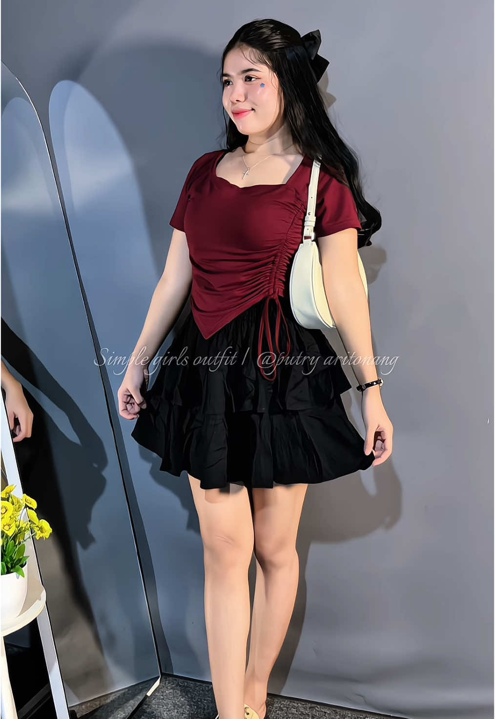 Rekomendasi atasan croptop tali serut samping♥️ #atasanwanita #croptop #croptopstyle #atasanmurah 