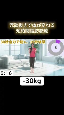 30秒全力で動いて10秒休憩の飛ばないHIIT🔥