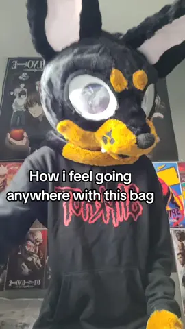 It's so damn loud too cus of the keychains 😭 #furry #fursuit #itabag #furryfandom #lgbtq 