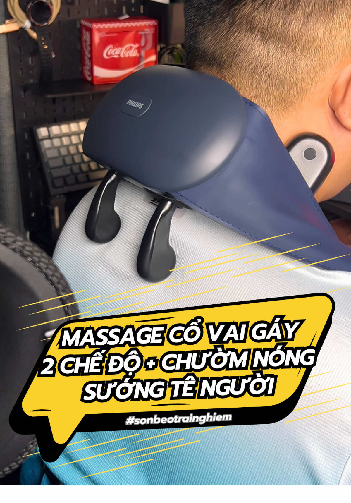 Máy massage cổ vai gáy 2 chế độ và 2 mức chườm nóng. Sướng tê người luôn. #sonbeotrainghiem #maymassagecovaigay #daumoivaigay 
