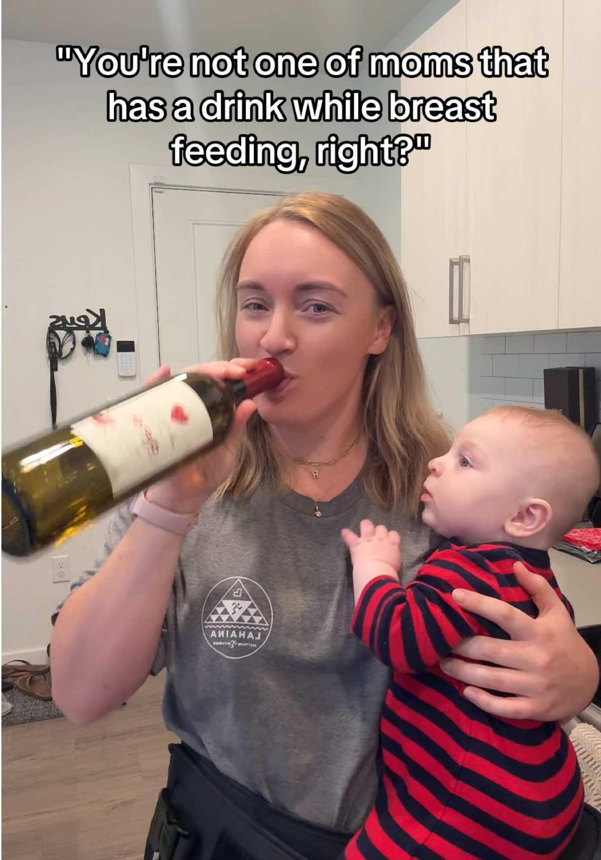sike 😜🍷 #momlife #babyhumor #babytiktok #boymom #babyboy 