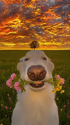 for you 💐🥰#dogsmile #dogflower ##fyppppppppppppppppppppppp 