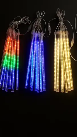 Cascata Chuva de Meteoro 8 Tubos Pisca-pisca Led Bastão Decoração Natal #piscapisca #natal #decoracao 