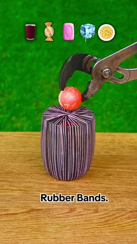 1000 degrees hot ball vs Rubber Banda, Candies 🍭 🧼🧊😱#satisfying #experiment #Science