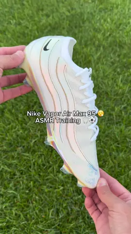 Listen 🤫 ASMR 🎧 in the NEW Nike Zoom Air Max 95 ⚽️ Shop @Soccer.com for the new @Nike Football Nike Mercurial Vapor 16 x Zoom Air Max 95  📲🛍️ #Soccer #football #cleats #footballboots #soccertraining   