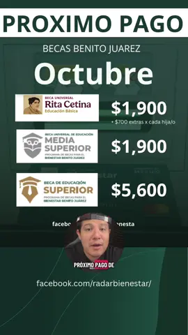 📢 ¡Atención becarios! PROXIMO PAGO BECAS BIENESTAR OCTUBRE Ya está listo el 📅 calendario de pagos del quinto bimestre 2025 de las Becas para el Bienestar. Consulta qué día te toca, cuánto recibirás 💰 y aprende a sacarle el máximo provecho a tu tarjeta del Banco del Bienestar 🏦. 👇 Lee la nota completa aquí:  https://conectandobienestar.com.mx/becas/calendario-de-pago-tentativo-quinto-bimestre-2025-becas-para-el-bienestar/ #BecasBienestar #CalendarioDePagos #BancoDelBienestar #JóvenesEscribiendoElFuturo #BecaBenitoJuárez 
