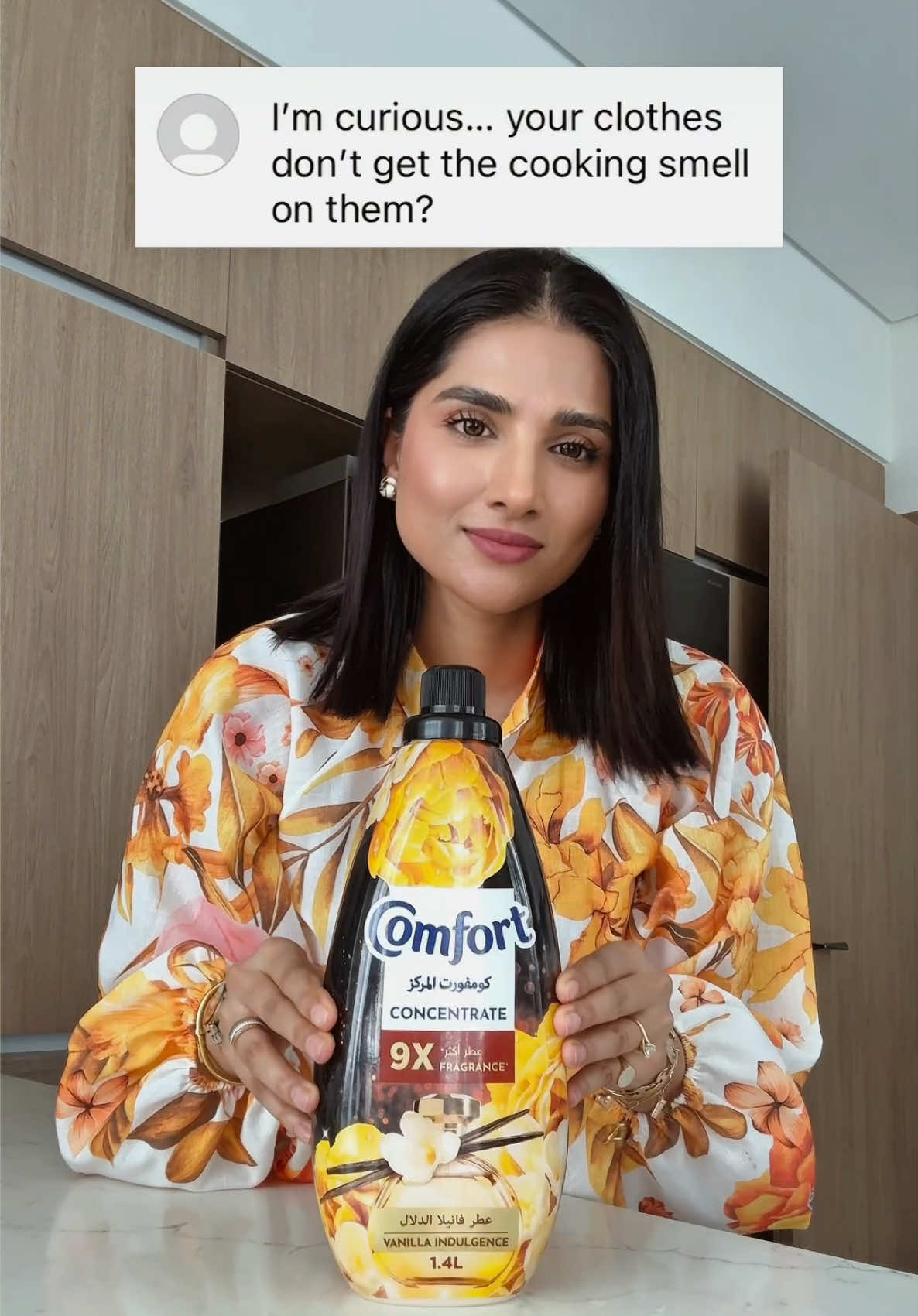 My clothes smell like vanilla… whenever I want 😌🍦 As a huge Comfort Fabric Softener fan, one thing’s for sure, my clothes will always feel soft 🧸, stay color-protected 🎨, and smell amazing 🌸✨ Comfort Vanilla Indulgence with 9x fragrance makes it happen 💛🫧 @Comfort Arabia  #ComfortUAE #VanillaIndulgence #SoftnessUnlocked #FragranceThatLasts