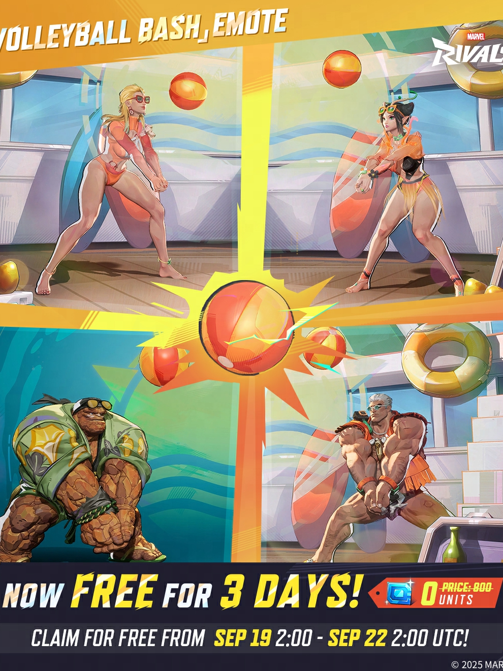 Volley to victory! | Free Group Volleyball Emote Bundle | #MarvelRivals