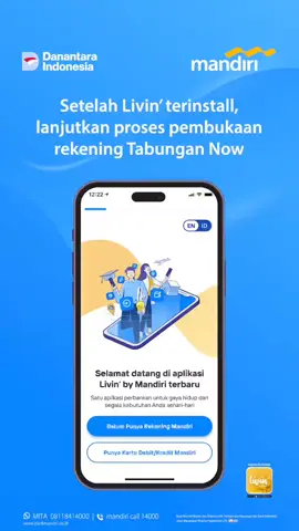 💙 Cara Mudah Buka Rekening Tabungan Online Bank Mandiri 💙 📲 Scan barcode (ada di feed sebelumnya) / klik link 📝 Isi data diri 📸 Upload e-KTP & selfie ✅ Rekening langsung aktif tanpa perlu ke cabang ✨ Makin gampang nabung & siap nikmatin promo seru dari Mandiri ✨ Yuk buka rekening Mandiri sekarang – gampang, cepat, #BeneranGampang ! #BukaRekeningMandiri #LivinByMandiri #TabunganOnlineMandiri 