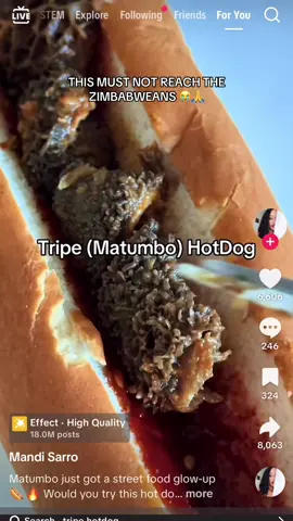 Tripe Hotdog?!? we must riot. #zimtiktok #bxndit #zimuk🇬🇧🇿🇼 #tripe #AfricanFood 