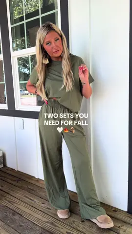 Fall calls for cozy vibes + cute sets 🤎 These 2 are everything you need this season #fallfashion #fallootd #SmallBusiness #boutiqueclothing 