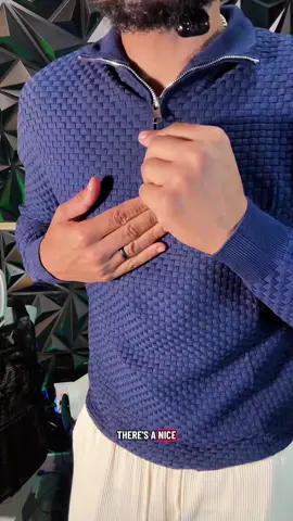 Half Quarter zip sweater with waffle print  #casualwear #coofandy #knittedsweaters #tiktokshoprestock  #creatorsearchinsights 