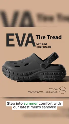 Men's summer anti-slip sandals with holes in the bottom of the tire 2025 new style EVA beach shoes for outdoor EVA Boy Footwear Slide Slippers Weight Creeper Flipflop 