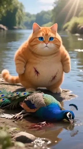 Orange Cat’s Peacock Rescue Twist 🐾🦚😂 | #viral #britishhumour #dailyfunny #usatiktok🇺🇸 #uktiktok #funnycat #aicat #funnyshorts #mustwatch #trendingnow #fyp #foryou 