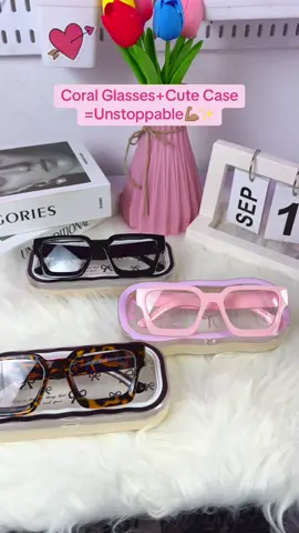 Coral Glasses 🏷️5,000 Bow Glasses Case 🏷️3500 Click on the link on my bio to shop at 10% off #pinkglasses #glasses #bowglassescase #cuteglasses #glassesvendorinlagos 