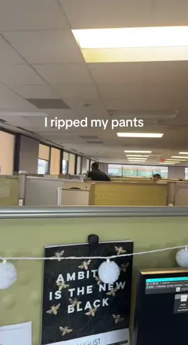 And that’s why you DON’T STRETCH IN OFFICE. #ripped #corporateamerica 