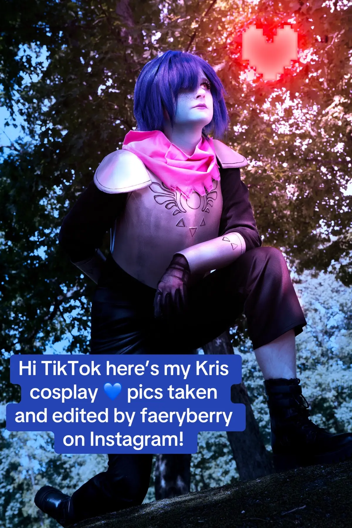 I figured I should probably post these with all the traction the skit is getting on the Showtime World account, so here’s my Kris! Pics taken and edited by my WONDERFULLY talented partner @Mich✿ !!  #deltarune #deltarunecosplay #krisdreemurr #krisdreemurrcosplay #fyp 