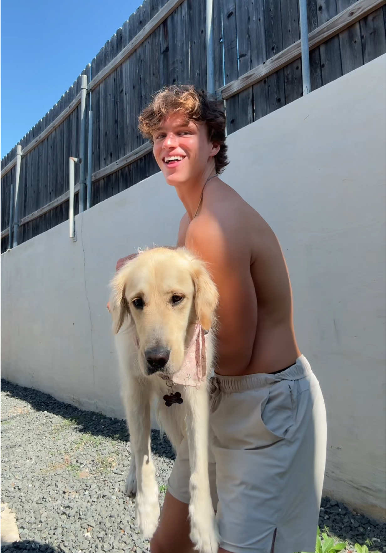 Using my friends dog for clout #golfenretriever #goldenretrieverenergy 