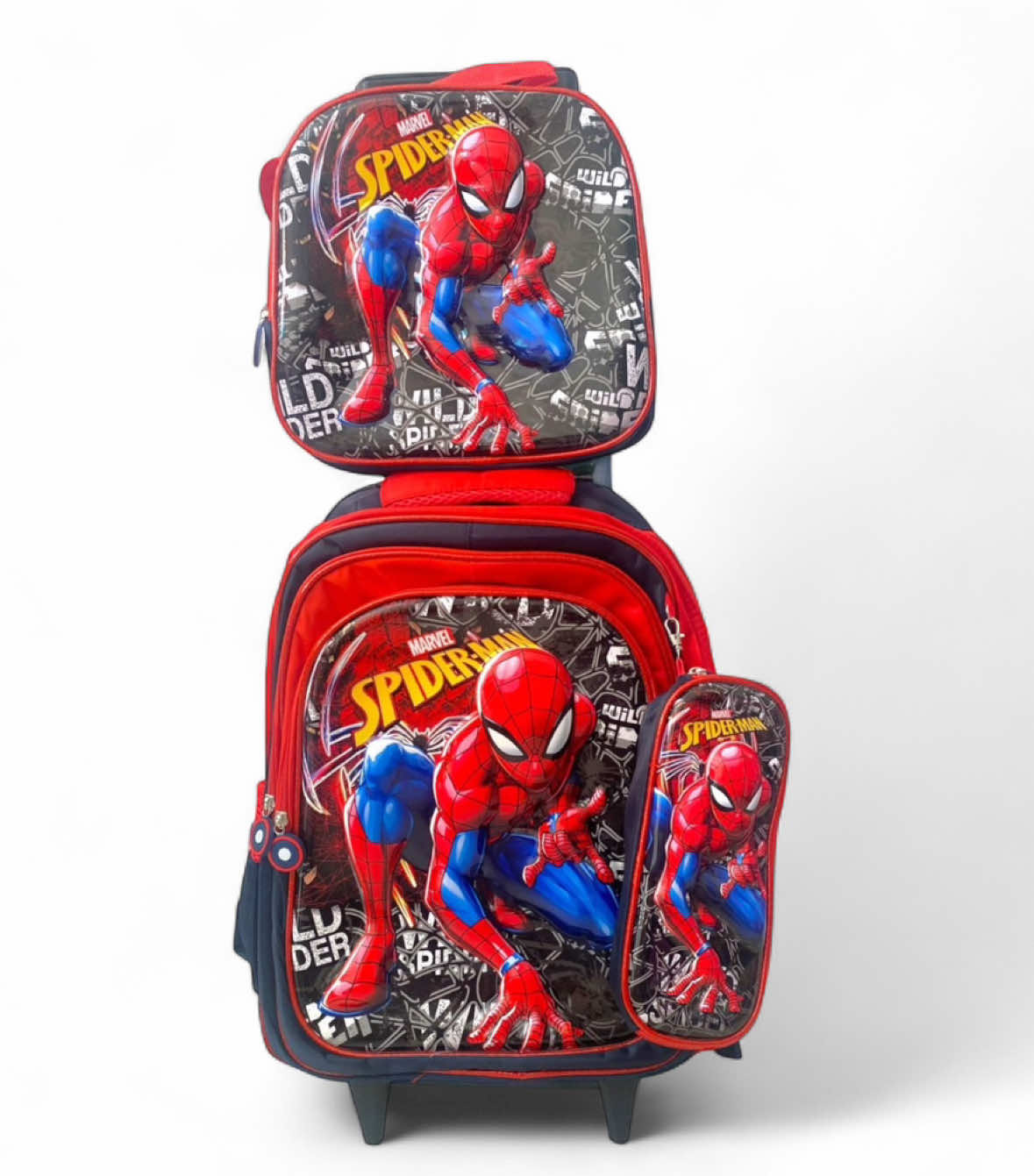 Kit Mochila Escolar Infantil ✨📚 Tema: Homem-Aranha Kit contém: mochila de rodinhas, lancheira térmica e estojo. Trabalhamos com diversos temas e modelos! Produto a pronta entrega para todo o Brasil 🇧🇷 #mochilaescolar 
