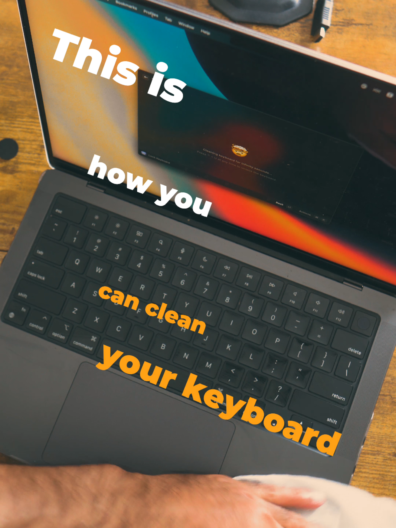 Clean Keyboard is the extension name on the Raycast store.  #raycast #mac #apple #tip 