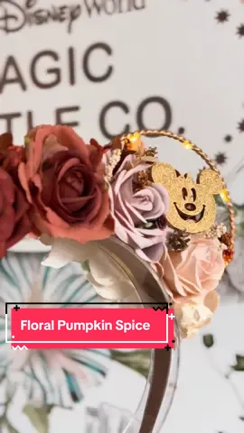 How stunning is the floral version of Pumpkin Spice!?! 🍁🍂🎃☕️ #mouseears #mickeyears #disneytiktok #floralears #fall 
