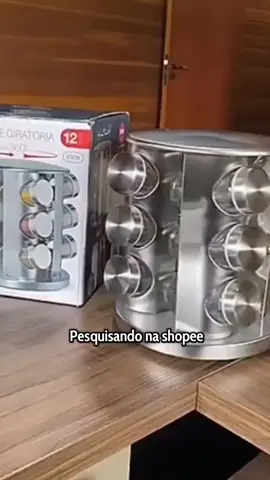 Porta Tempero Condimento Inox 12 Potes Suporte Giratório