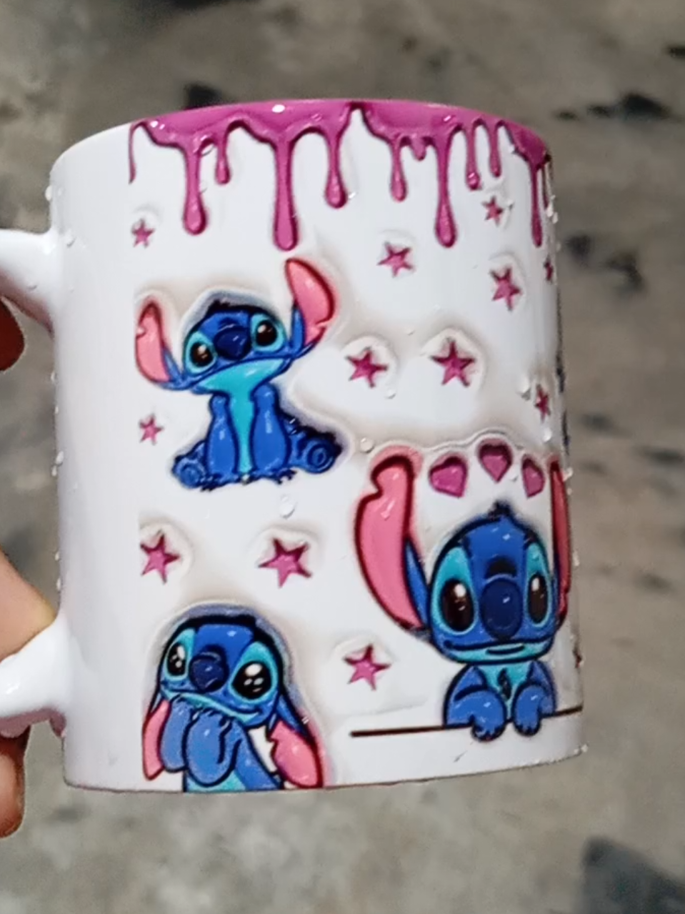 caneca Stitch Efeito 3d. personalizada