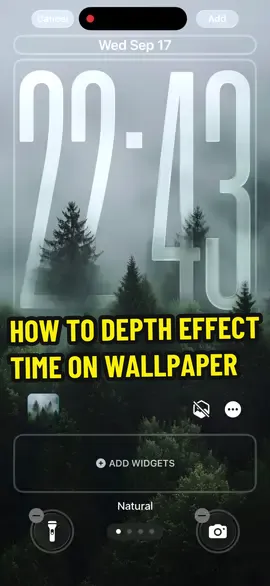 iPhone IOS26 How to depth effect time/clock on wallpaper  #ios26 #wallpaper #fyp #viral 